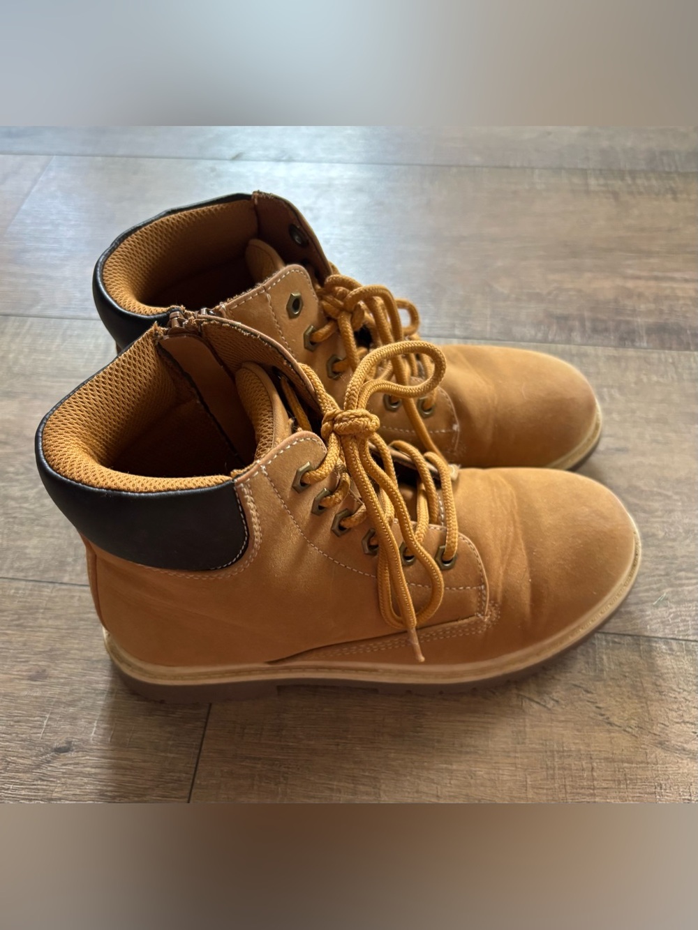Thereabouts Luke flat heel little boys size 2 hiking construction lace up boots - Picture 4 of 13